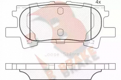 R BRAKE rb1751 -  Комплект тормозных колодок, дисковый тормоз